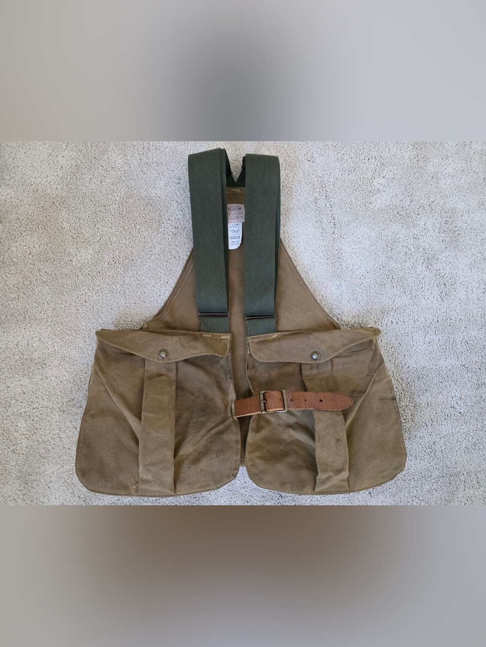 Vintage Filson Style 30 Tin Cloth Game Bag Hunting Vest Regular USA Canvas